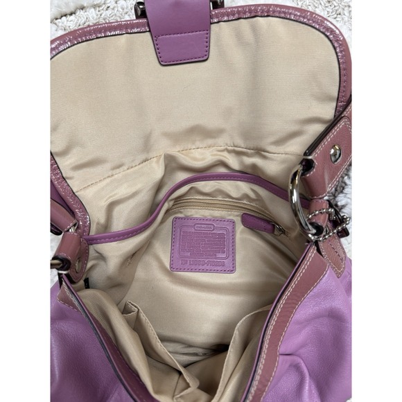 Y2K VTG Rare Coach Flap Soho Big Buckle Shoulder Bag Pink Purple Purse F15204 - Picture 7 of 16